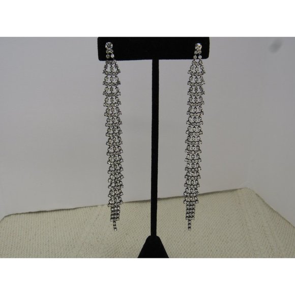 NWT WHBM WATERFALL EARRINGS IN HEMATITE-COLORED METAL - Picture 3 of 6
